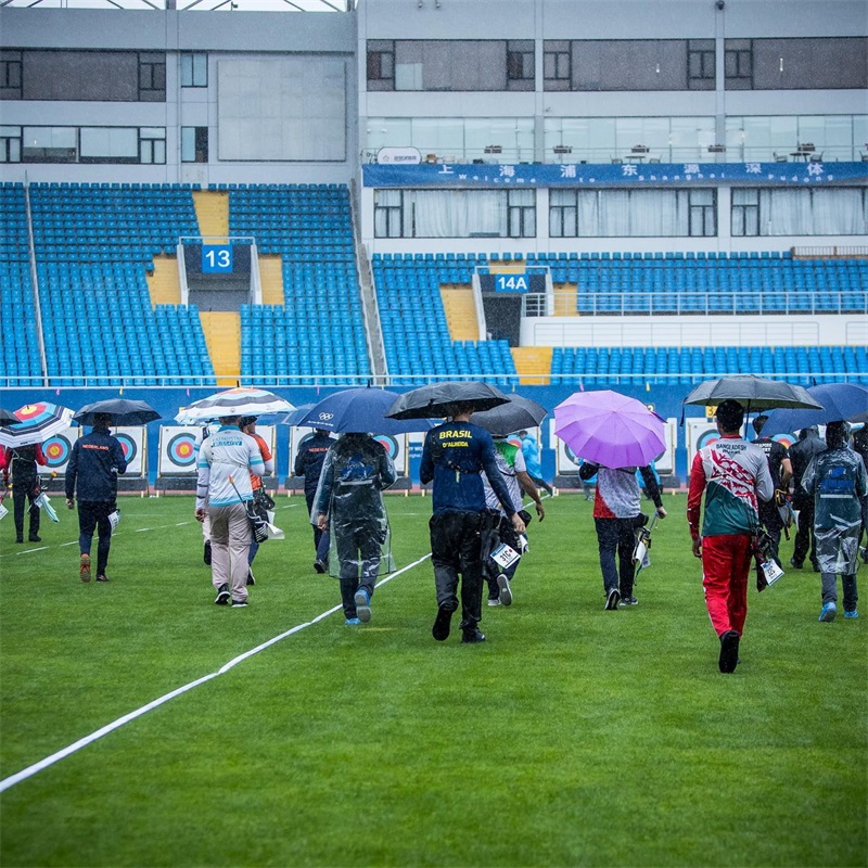 Coupe du monde de tir à l\'arc de Shanghai Hyundai dans les pluies torrentielles